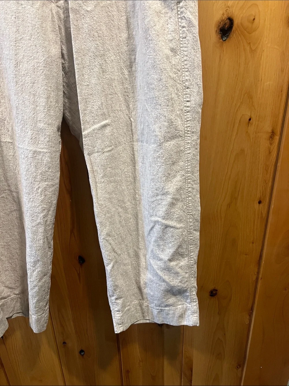 Abercrombie & Fitch Men's Light Beige Baggy Trouser Linen Pants - 32x30